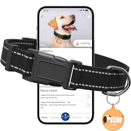 Reflective Dog Collar for Small Dogs with Dog Tags Personalized & Quick Release Buckle, Adjustable and Comfortable Nylon Pet Collar - color: Black, size: S