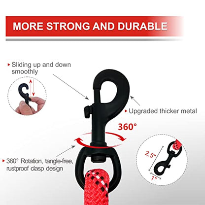 Dog Leash Heavy Duty 6ft, Double Handle Dog Leash with Padded Handle for Traffic Control, Reflective Rope Leashes for Large and Medium Dogs Night Control Safety Training (Red) - color: Red (25 to 120 lbs)