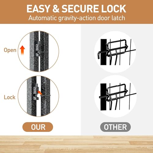 Metal Dog Playpen, 24" Inch Height 16 Panels, Ideal Dog Fence for Large/Medium/Small Dogs Indoor & Outdoor Bliss, Perfect Dog Pen for Camping, Yard and RV | Black-Silver
