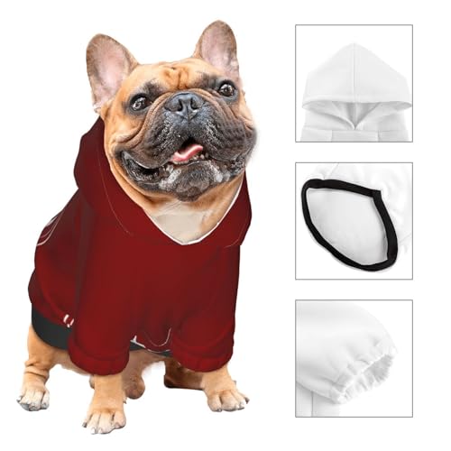 Personalized Dog Hooded Sweatshirt Pet Sweatshirt Design Custom Picture Text Clothes for Small Dogs Cats Customized Puppy Apparel Gifts Maroon Pet Hoodies - color: Maroon, size: Large