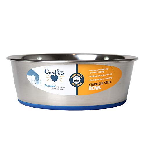 OurPet's DuraPet Premium Dishwasher Safe Stainless Steel Dog Bowl for Food or Water [Multiple Sizes for Small to Large Dogs] in Traditional or Wide Base Design - 8 CUP - size: 8 Cups