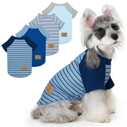 XPUDAC 4 Pack Dog Sweaters Comfy Dog Clothes with Sleeves Puppy Shirts Pullover Pet Sweatshirt for Small Medium Large Dogs Boy Girl Doggy Outfits Cat Apparel, Blue, 2XL - color: Navy, Grey, size: XX-Large
