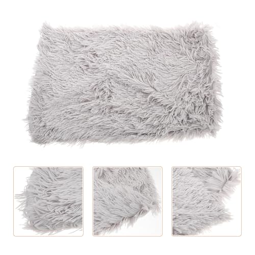 BESTonZON Plush Pet Mat Double-Layer Warm Sofa Cushion Soft Throw Rug for Small to Large Dogs and Cats, Light Gray S, Cozy Indoor Floor Sleeping Pad