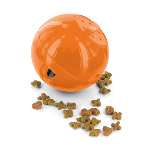 PetSafe Slimcat Feeder Ball - Interactive Game for Your Cat - Fill with Food and Treats - Orange - color: Orange