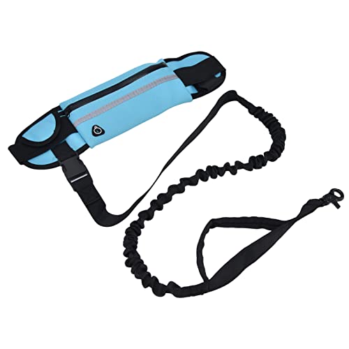 Generic Belt Bag Dog Leash Set, Hands Free Waist Pack with Reflective Strips and D Ring, for Walking Running Hiking Training (Sky Blue) - color: Sky Blue