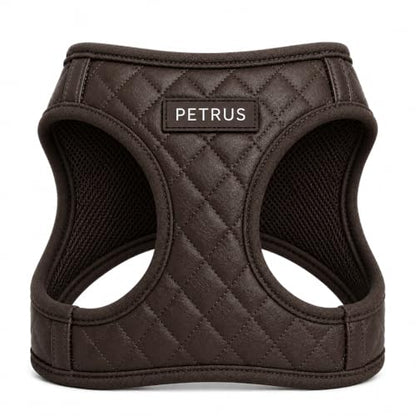 Step in Dog Cat Harness Lightweight Breathable Mesh Soft Padded Pet Vest Vegan Leather Choke Free Escape Proof for Small Medium Dogs (Chocolate Brown, Small) - color: Chocolate Brown, size: Small: Neck=9.4-11.4''/Chest=14.5-17''