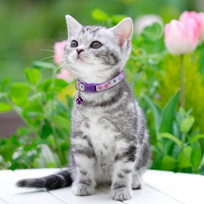 20PCS Cute Cat Collars Breakaway with Bell, Kitten Bow Tie Collar for Boy Cats and Girl Cats Gifts Flower Pet Collar
