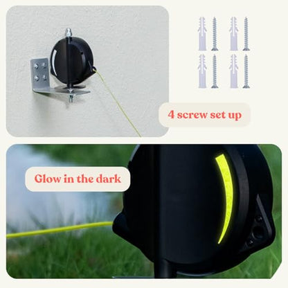 Heavy Duty Wall Mount Retractable Dog Tie out Cable for Small to Large Dogs-No Tangle Tie out Rope for Secure Yards/Garden-Heavy Duty Retractable Dog Leash-Ultimate Line for Outside Extends to 16.5 Ft - style: Wall Mount