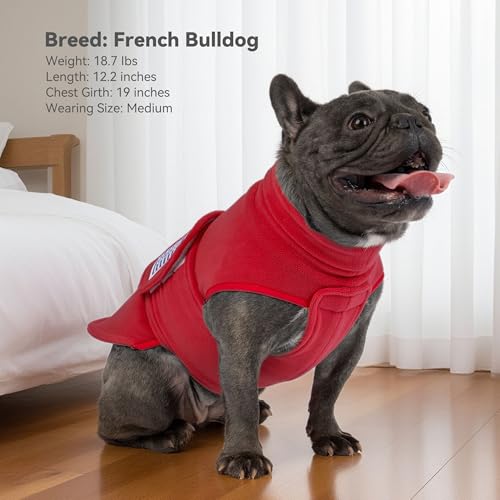 cyeollo XL Dog Sweater, Fleece Dog Sweaters Soft Stretchy Doggie Vest Turtleneck Doggy Sweatshirt Warm Fall & Winter Clothes for Medium to Large Dogs Girl, Red XL - color: Red, size: X-Large