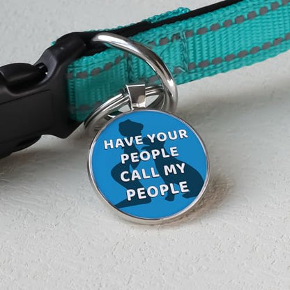 QR Code Pet ID | Personalized Dog & Cat Collar Tag | Online Profile with Instant Scanned Location Alert Email - style: Have your people-Blue