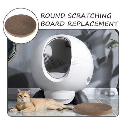 PRETYZOOM Replaceable Cat Scratching Pad Refill, Round Corrugated Cardboard Scratch Board, Reusable Indoor Cat Scratcher for Kitten Furniture Protection