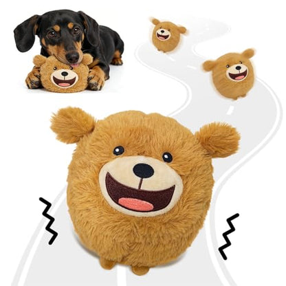 Interactive Dog Toys, Automatic Jumping Moving Dog Ball to Keep Them Busy, Squeaky Plush Chew Toys for Small/Medium/Large Dogs