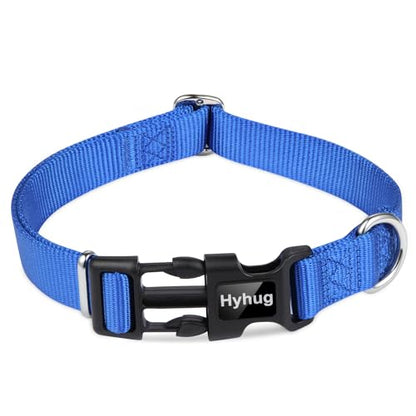 Medium Dog Collar, Blue:Heavy-Duty Quick-Release Nylon Buckle, Adjustable & Durable, Cute Dog Collar (Medium, Bright Blue) - color: Bright Blue, size: Medium