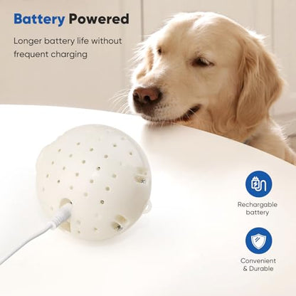 Petbobi Interactive Dog Toys Ball, USB Rechargeable Moving Dog Toy with Barking Sounds, Plush Monster Ball with Washable Cover, 4.9" Pet Toy for Small & Medium Dogs, Christmas & Birthday Gift - color: Blue
