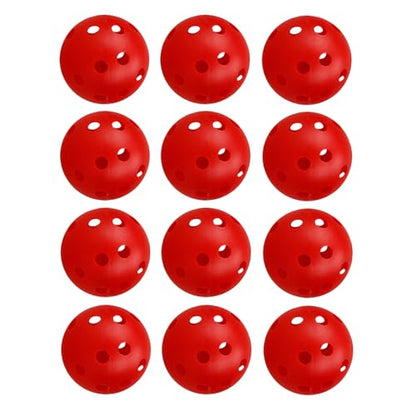 12Pcs Cat Ball Toy, Low Noise No Bells Holey Plastic Cat Balls, Funny Interactive Cats Toys for Indoor Cats, Firm Toy Balls for Kitten Puppy Ferret Bird (1.65", Red) - color: Red, 12/Pack