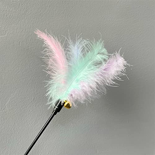 IUHKBH Cat Wands, 6 PCS Colorful Feather Wand with Bell Interactive Cat Toys, Safe for Your Kitty - color: D