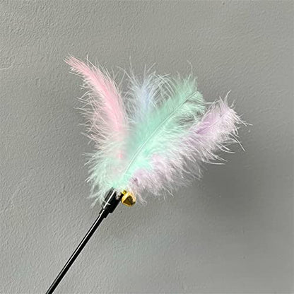 IUHKBH Cat Wands, 6 PCS Colorful Feather Wand with Bell Interactive Cat Toys, Safe for Your Kitty - color: D
