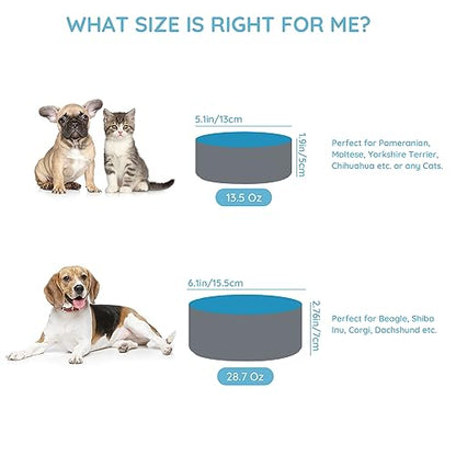 SPUNKYJUNKY 13.5OZ Ceramic Dog and Cat Bowl, Modern Cute Weighted Food Water Bowl for Replacement Blue-Grey (1 Pack) - color: Blue-grey, size: 1.7 CUPS