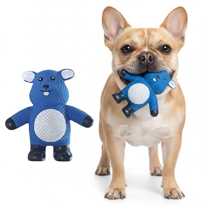 My Pet & Me - Squeaky Dog Toys for Light to Moderate Chewers - Fun Latex Toys for Puppies, Teething, and Gentle Play - Interactive Fetch and Chew Toy with Squeaker (Blue Mouse, 4.3 Inch) - size: 4.3 Inch, style: Blue Mouse