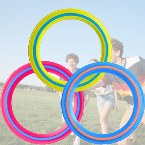 11-inch Flying Ring, 3-Piece Set. A Sports Game for Beach, Backyard, Park, and pet Interaction. Suitable for Soft Flying Discs, The Best Outdoor Throwing Toy. - color: Blue, red, yellow