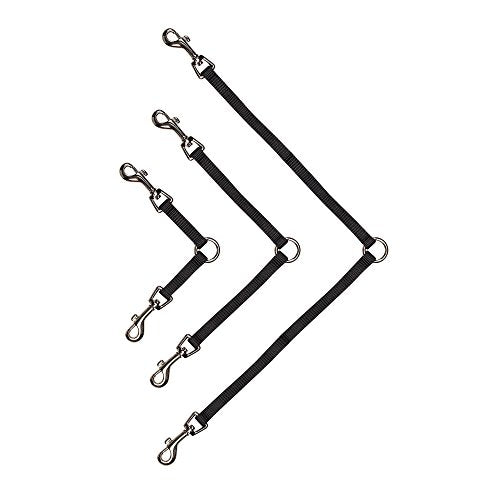 Guardian Gear Nylon 2-Way Small Dog Coupler with Nickel-Plated Swivel Clip, 4", Black (Pack of 2) - size: 2-Way 4-Inch (Pack of 2)