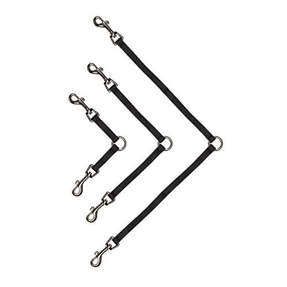 Guardian Gear Nylon 2-Way Small Dog Coupler with Nickel-Plated Swivel Clip, 4", Black (Pack of 2) - size: 2-Way 4-Inch (Pack of 2)