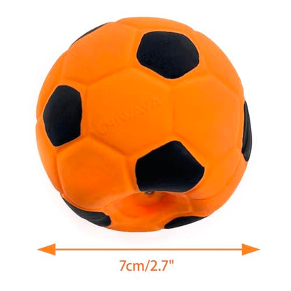 CHIWAVA 3PCS 2.7'' Squeak Latex Dog Toy Football Chew Fetch Throw Ball for Medium Dogs Interactive Play - size: 2.7" Medium Dogs 3 Pack