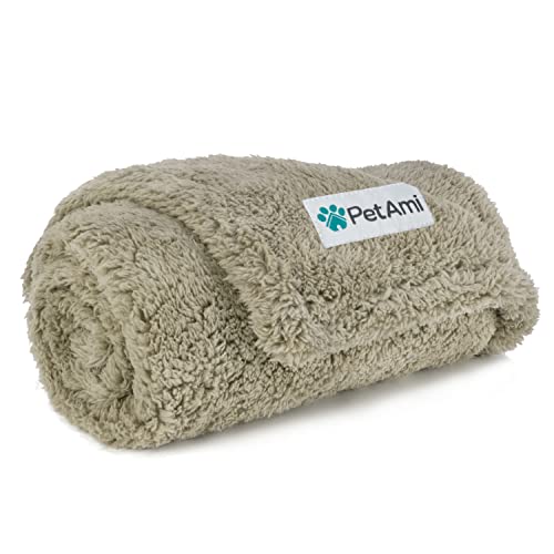 PetAmi Fluffy Waterproof Dog Blanket for Small Medium Dogs, Soft Warm Pet Sherpa Throw Pee Proof Couch Cover, Reversible Cat Puppy Bed Blanket Sofa Protector, Plush Washable Pad (Taupe Camel, 29x40) - color: Taupe, size: Medium (29x40)