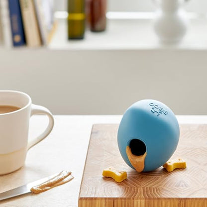Beco Natural Rubber Wobble & Stuffable Ball Fetch Dog Toy, Perfectly Crafted for Endless Fun, Interactive Bouncing, and Treat-Dispensing Challenges. Suitable for All Dog and Puppy Size, Blue