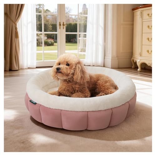 BALANCE Cat Beds for Indoor Cats, Washable Round Cat Bed, Cute Kitten Bed with Anti-Slip Bottom for Kitty and Puppy, 23 Inches, Mellow Rose - color: Mellow Rose, size: 23"L x 23"W x 6.5"Th