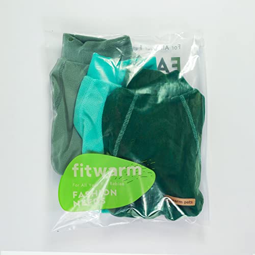 Fitwarm 3 Pack Fleece Dog Sweater, Turtleneck Dog Sweatshirt, Dog Winter Clothes for Small Dogs Boy Girl, Pet Pullover Jumper, Cat Apparel, Dark Green, Teal Green, Olive Green, Small - color: Dark Green-Aqua Green-Bean Green, size: Small