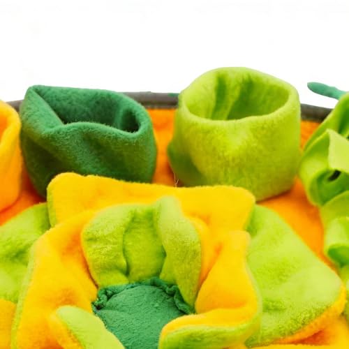 Dog Snuffle Mat - Adjustable Pet Treat Dispenser Toy, 1 Unit Foraging Pad for Enrichment, Scent Training Rug with Fabric Grass, Playware, Sniffing Blanket for Small, Medium and Large Breed Dog
