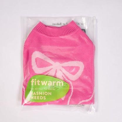 Fitwarm Bowknot Valentines Dog Sweater, Thermal Dog Winter Clothes for Small Dogs Girl, Charming Dog Valentines Outfit, Doggy Pullover Jumper, Holiday Pet Apparel, Pink, Small - color: Bowknot, size: Small