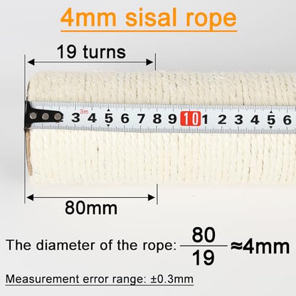 7.4cm 2.91in Diameter Cat Tree Scratching Post Replacement Sisal Pole Parts for Cat Tower (M10, 19.69in/50cm) - color: 19.69in/50cm, size: M10*2posts