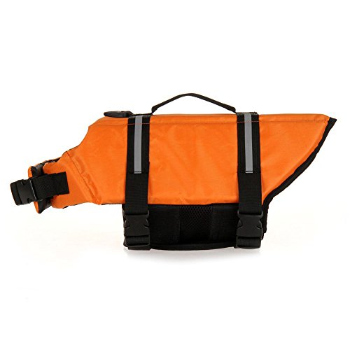 TESOON Adjustable Dog Life Jacket Reflective Quick Release - color: Orange, size: Small