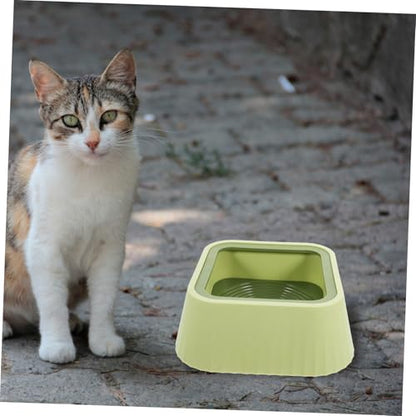 YARNOW Pet Water Bowl Floating Mechanism Spill Drinking Bowl for Small Pets Plastic Design Encourages Hydration Easy to - color: Green