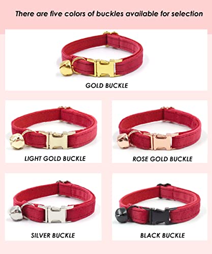 Personalized Cat Collar with Engraved Name and Phone Number - Customizable Kitten Collars for Boys and Girls (Velvet) - color: Velvet