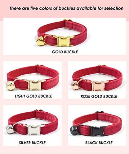 Personalized Cat Collar with Engraved Name and Phone Number - Customizable Kitten Collars for Boys and Girls (Velvet) - color: Velvet