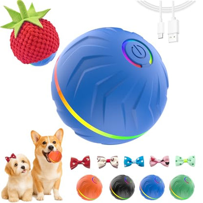 2026 T01 Interactive Dog Toys Dog Ball, Automatic Rolling and Bouncing Moving Dog Toy, Durable and USB Rechargeable, Fun Smart Toy for Puppy, Small, Medium and Large Dogs, Dog Toys to Keep Them Busy - color: Blue