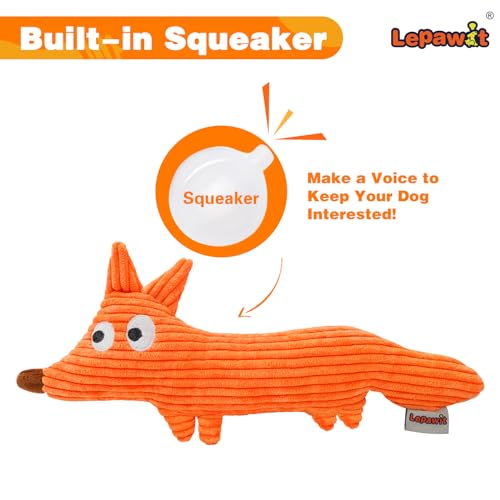 Squeaky Dog Toys, Cute Plush Toy for Dogs Indoor Play, Interactive Dog Toys with Non-Shedding Material for Small and Medium Dogs - Fox - style: K-Fox