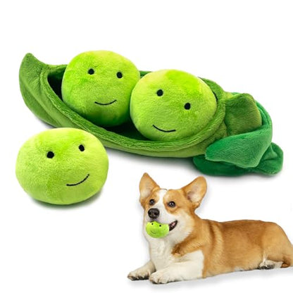 Hide and Seek Dog Toys, Interactive Squeaky Plush Puzzle Toy with Crinkle, Dog Enrichment Toys for Boredom & Stimulation, for Small Medium Dogs, Non-Aggressive Chewers(Pea Balls, Pack of 3) - style: A-Peas
