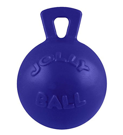 Jolly Pets Tug-n-Toss Dog Toy Ball with Handle, 8 Inches/Large, Blue - color: Blue, size: Large (8 in)
