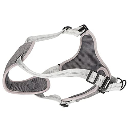 Adjustable No Pull Dog Harness, Reflective Vest Harness for Medium Large Dogs, Padded Chest and Back Support with Quick Lock Buckle, Outdoor Walking Harness for Night (M) - size: M