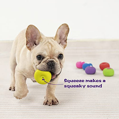 Squeaky Dog Ball, Latex Cute Dog Toys for Puppy and Small Dogs Soft Rubber Fetch Play Catch Ball Bounce and Funny Squeak Pet Toys - color: 2.2“ Fruit&Crown - 6 Pack, size: Small