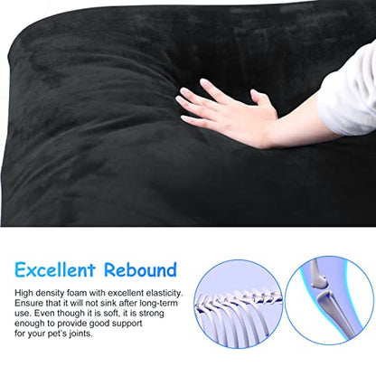 Super Soft Large Dog Bed, 39 Inches Orthopedic Foam Pet Beds with Anti Slip Bottom, Dog Sleeping Mattress with Removable and Washable Cover, Dark Grey L,39'' X 33.5'' X 3.7'' - color: Dark Grey, size: 39.0"L x 33.5"W x 4.0"Th