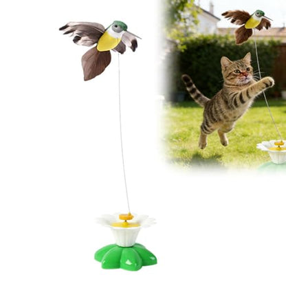 Interactive Cat Toy for Indoor Cats, Automatic Flying Feather Wand with Suction Cup Base, USB Rechargeable Pet Toys to Keep Them Busy (Bird) - color: Bird