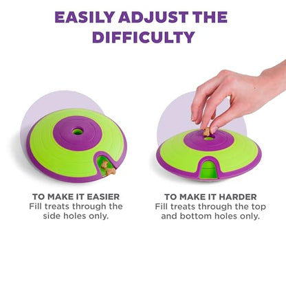 Outward Hound by Nina Ottosson Dog Treat Maze Dog Puzzle Enrichment Toy, Level 2 Intermediate, Green - color: Treat Maze (Purple, Green)