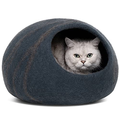 MEOWFIA Premium Felt CAT CAVE Bed, Medium, Slate Grey - color: Slate Grey, size: Medium