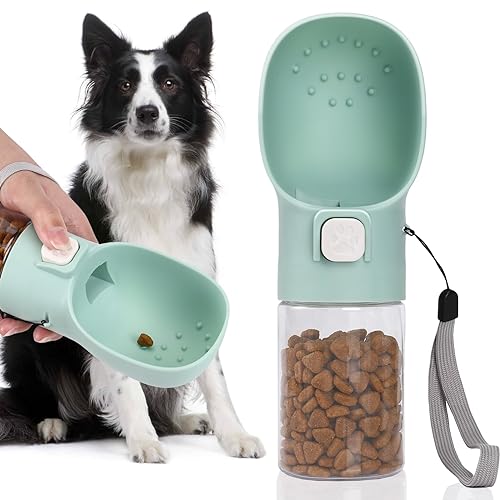 Colorday Handheld Dog Treat Dispenser Built-in Clicker & Treat Pouch, Hand Feeder for Puppy Training Walking Hiking Traveling (6.7 OZ, Green) - color: Green, size: 6.7 OZ