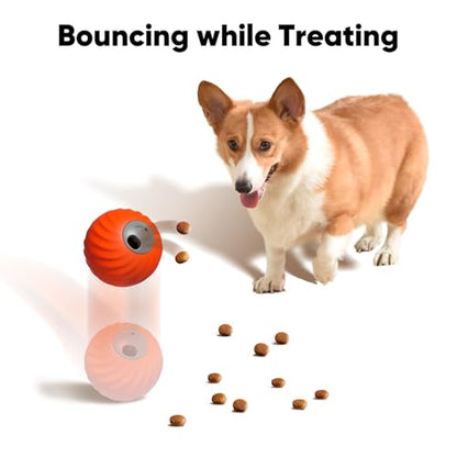 Interactive Dog Toys, Zoomie 2.0 Buddy, Treat Dispensing Dog Puzzle Toy, Dog Treat Ball, Durable Motion Activated Moving Dog Toy for Puppy Small Medium Large Dogs, USB Rechargeable - color: Snack Ball-Orange